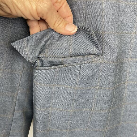 Grand Prix Equestrian Hunt Coat Women Sz 14T (Fits like 8) Gray Wool Plaid FLAW - Picture 8 of 11